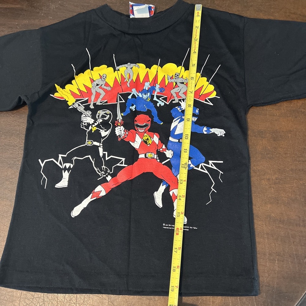 Mighty Morphin Power Rangers Vintage Kids Black T-Shirt M Youth 1990s Monster - Picture 13 of 15